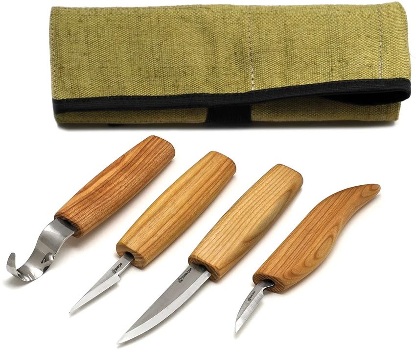 Beavercraft 4 Knife Set with Tool Roll