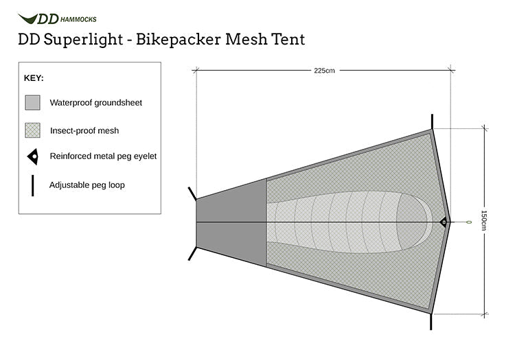 DD Hammocks SuperLight - Bikepacker Mesh Tent