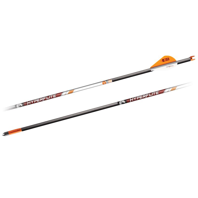 Barnett 22" Carbon Crossbow Bolts - Hyperflite Red/White Heat Vanes