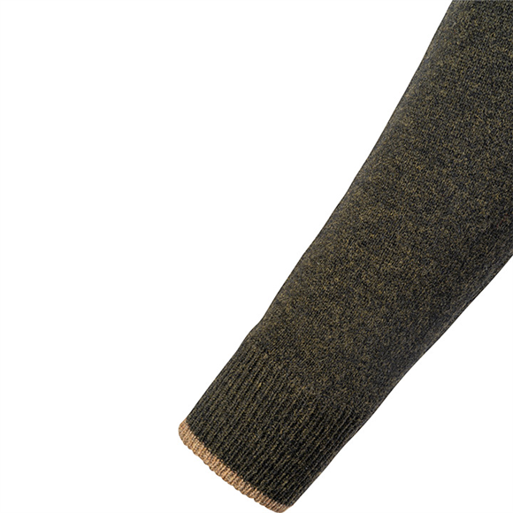 Jack Pyke Ashcombe 100% Lambswool Crewknit - Dark Olive