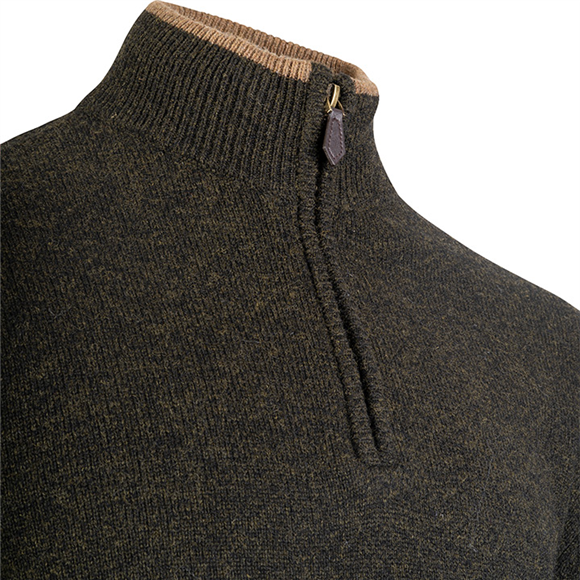 Jack Pyke Ashcombe 100% Lambswool Zipknit - Dark Olive