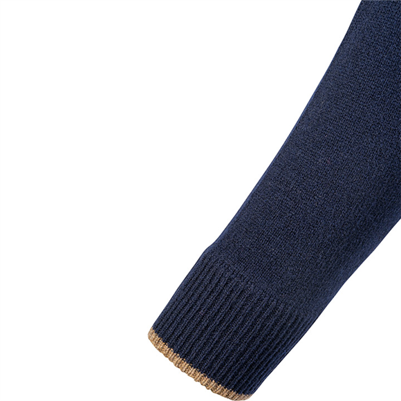 Jack Pyke Ashcombe 100% Lambswool Zipknit Pullover - Navy