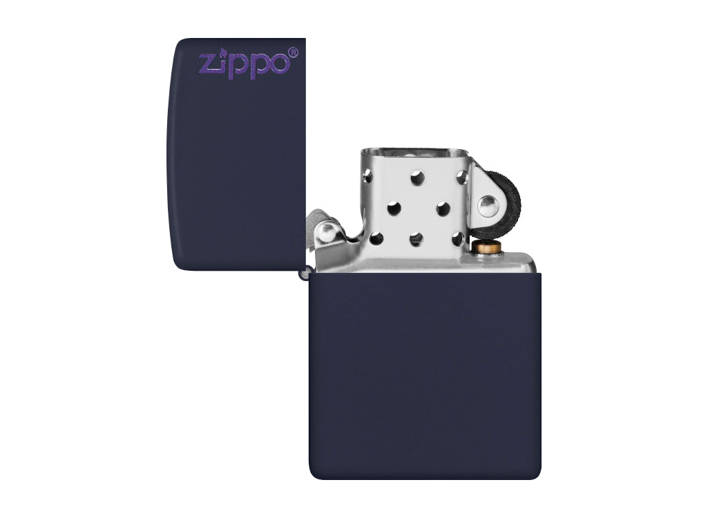 Zippo Classic Navy Matte Lighter with Zippo Logo
