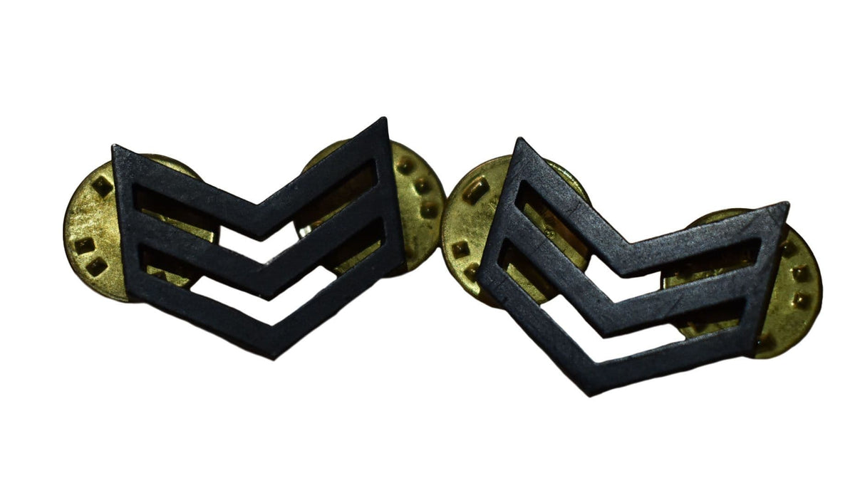 British Military Black Chevron Sergeant Pins - Pair