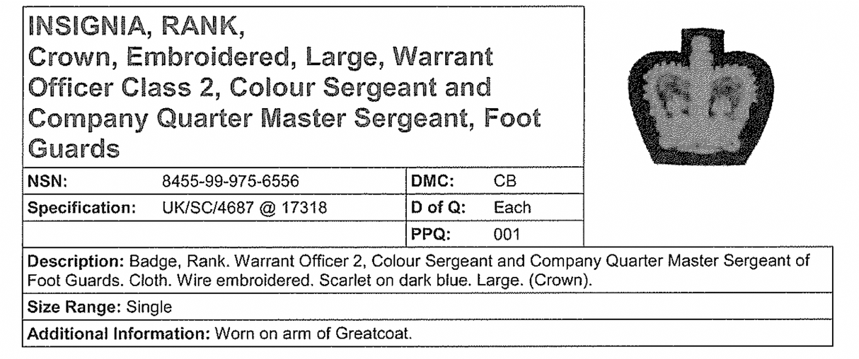 British Military Crown Insignia Patch - Red on Black