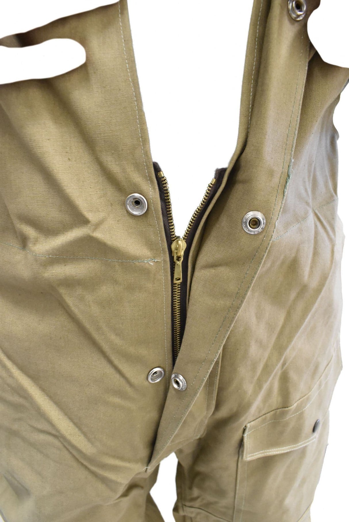 Czech Military Tan Waxed Bib & Brace Cotton Trousers