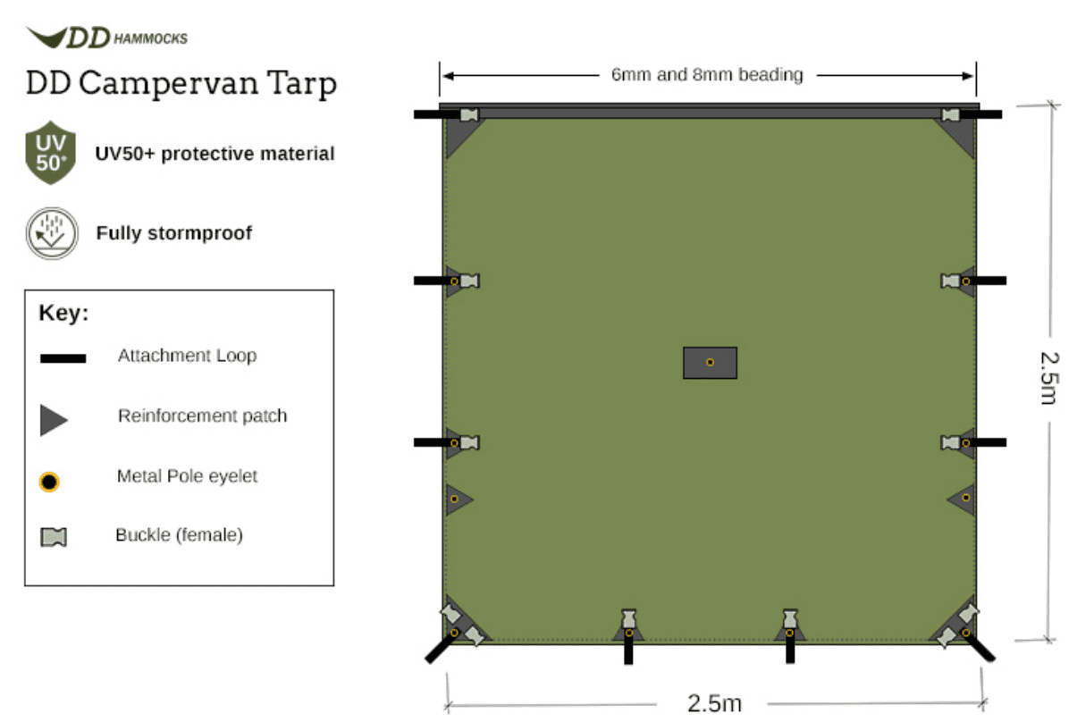 DD Hammocks Campervan Tarp - Olive Green