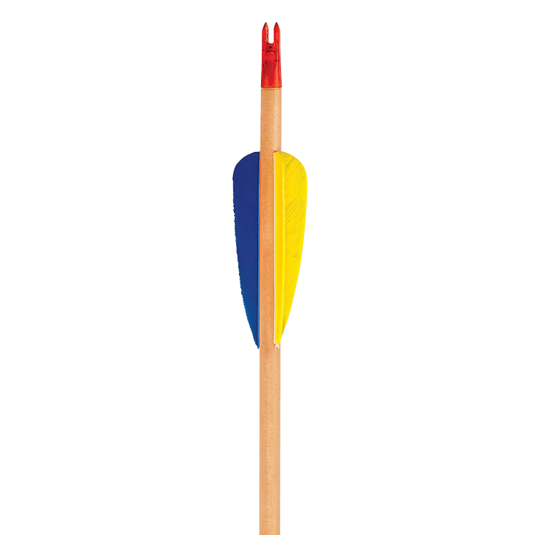 EK Archery Black Point Natural Wooden Feather Arrows 32" - Pack Of 3