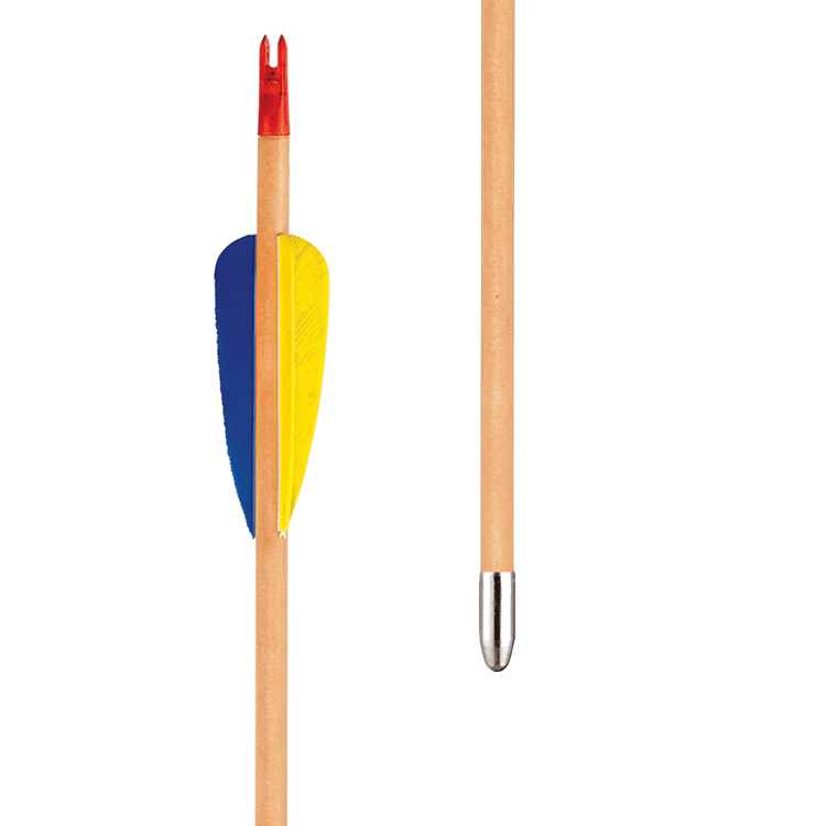 EK Archery Natural Wooden Feather Arrows 28" - Pack of 3