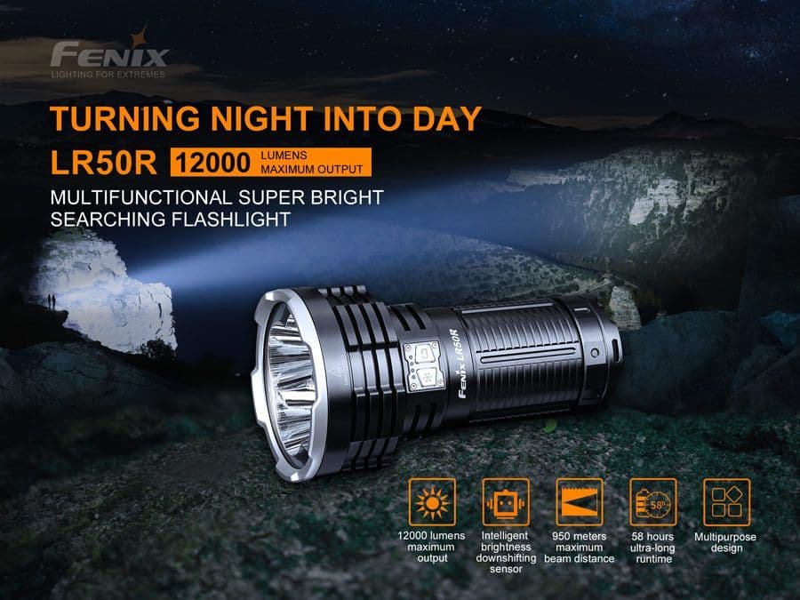 Fenix LR50R 12,000 Lumen Searchlight Torch