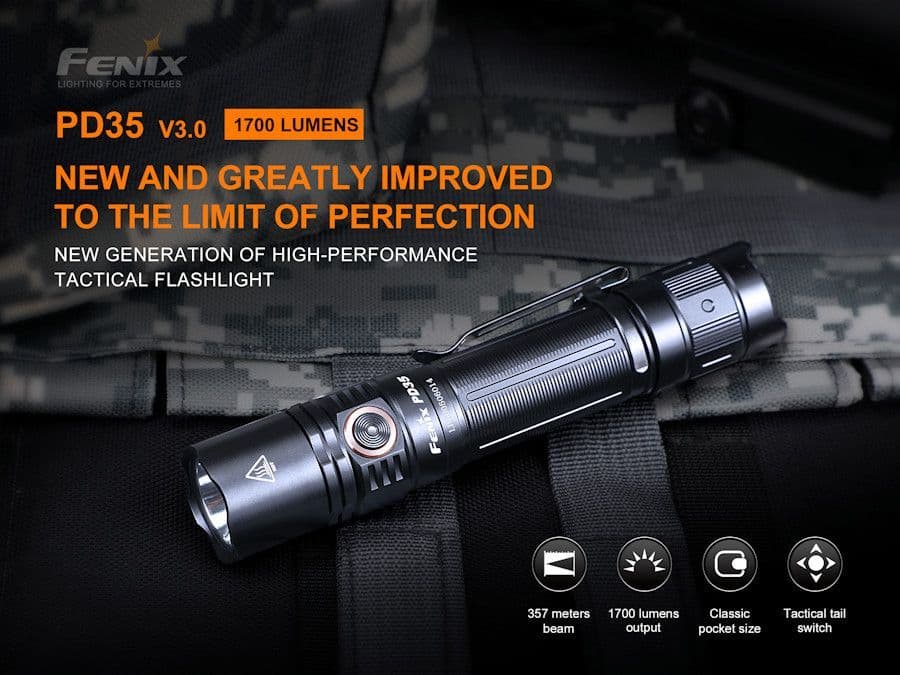 Fenix PD35 V3.0 1700 Lumen Torch & 2600U Battery