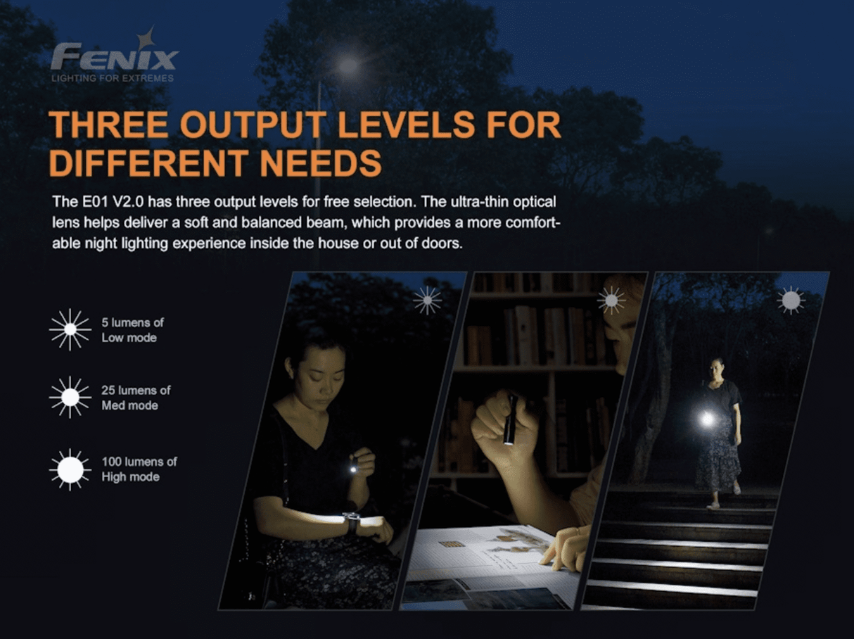 Fenix Torches E01 V2.0 100 Lumen Keychain Torch