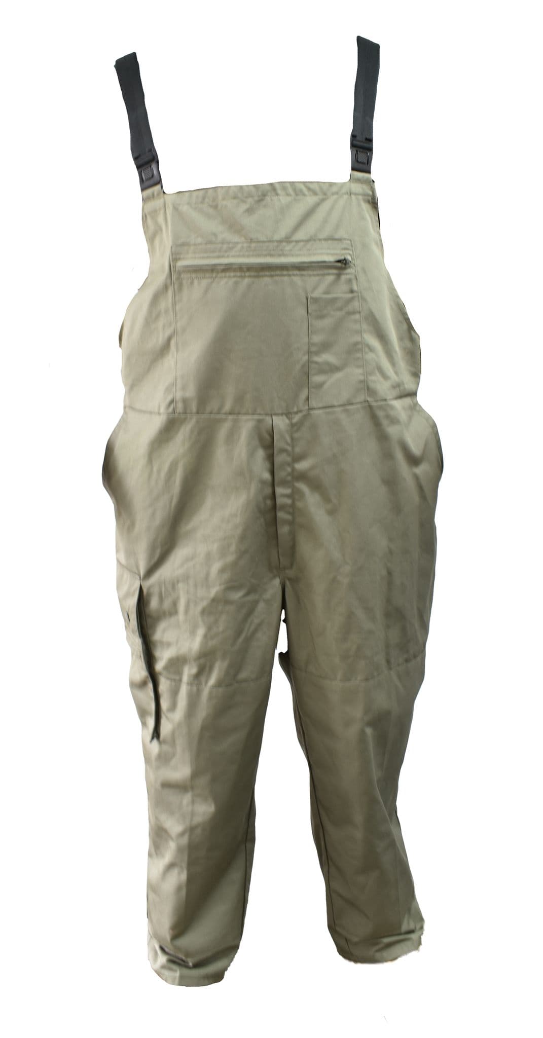 German Olive Green Bib & Brace Trousers With Elasticated Sides