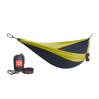 Grand Trunk Double Deluxe Hammock with Straps - Collegiate Navy and Chartreuse