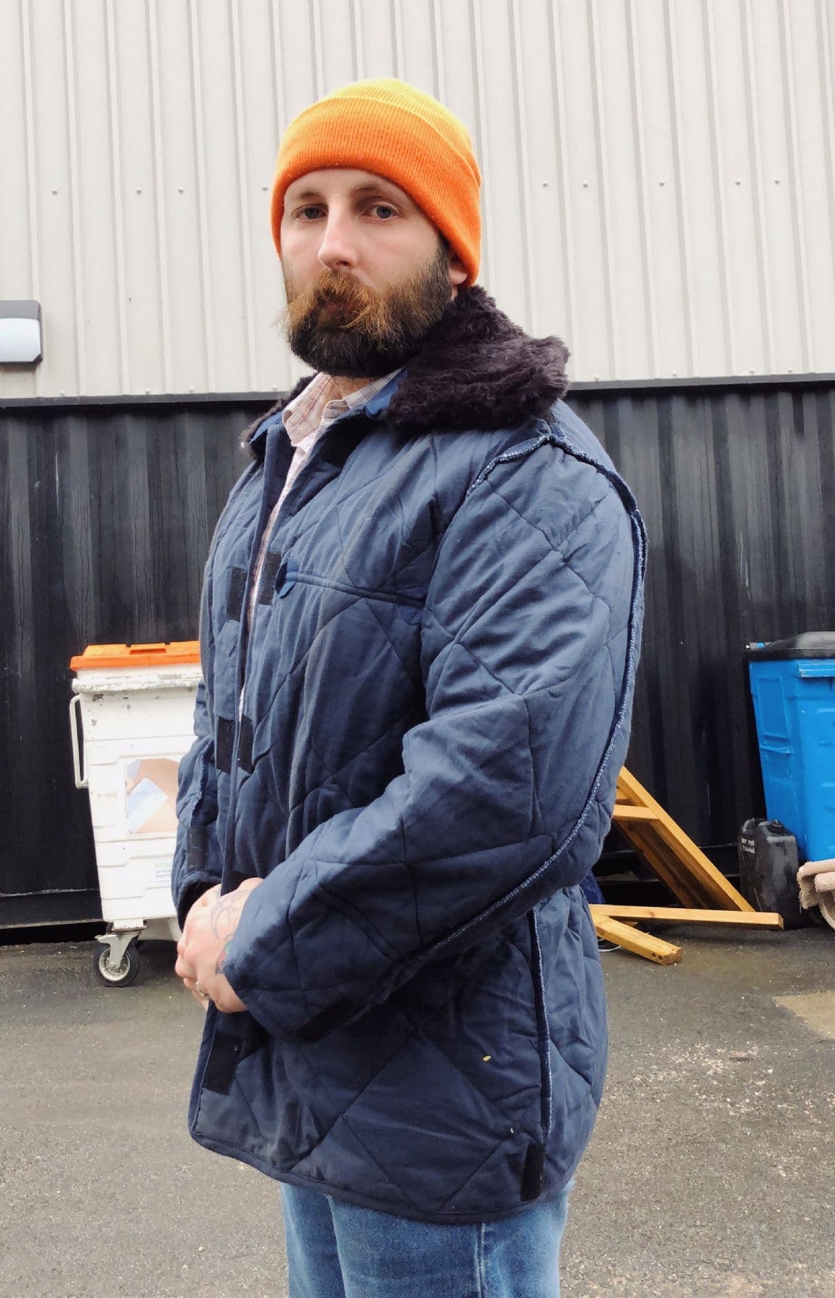 Hungarian Army Quilted Liner and Collar Navy Blue