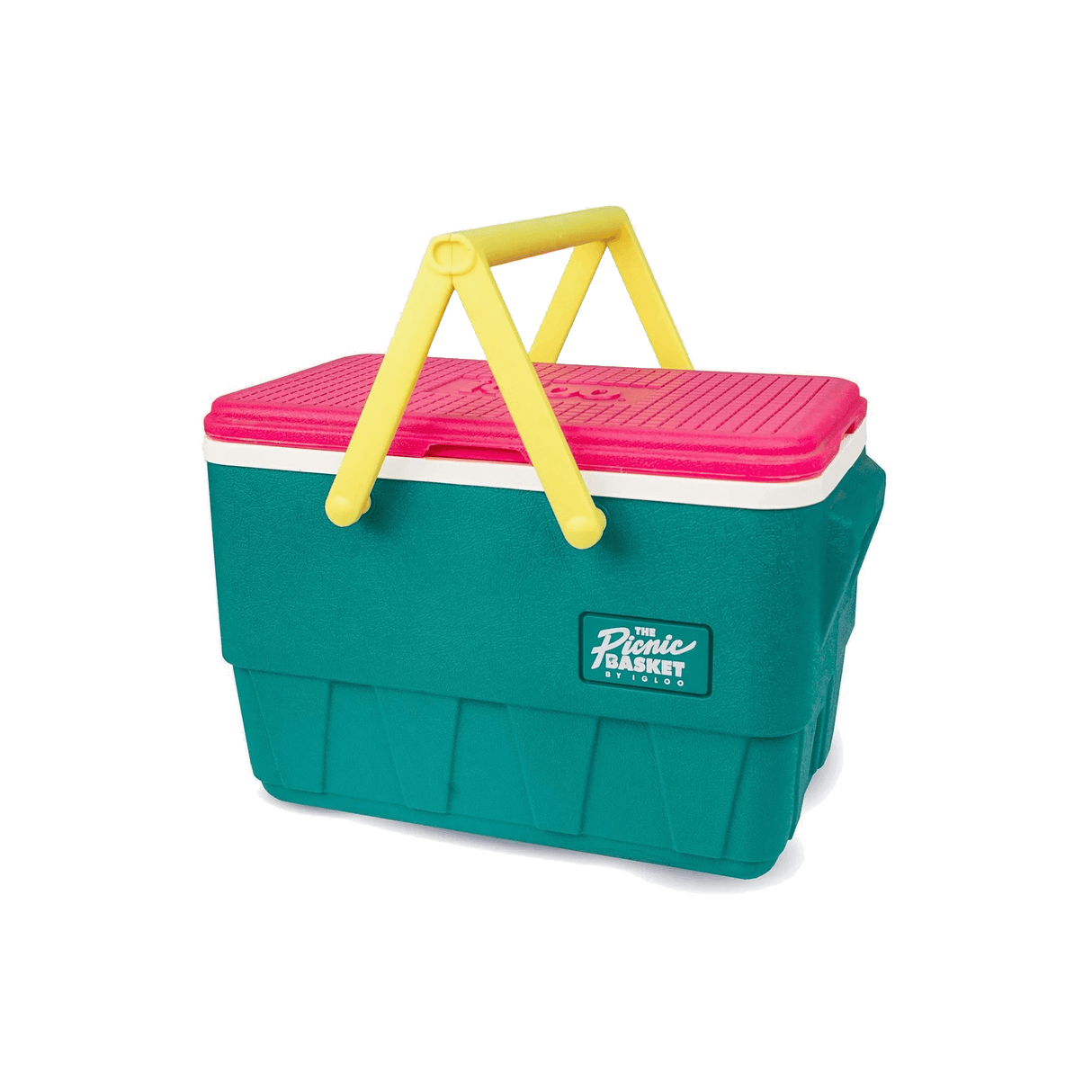 Igloo Retro 25Qt / 23L Picnic Cooler - Dark Jade / Bold Magenta / Livewire Yellow