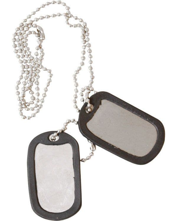 Kombat UK Military Style Dog Tags Necklace Silver