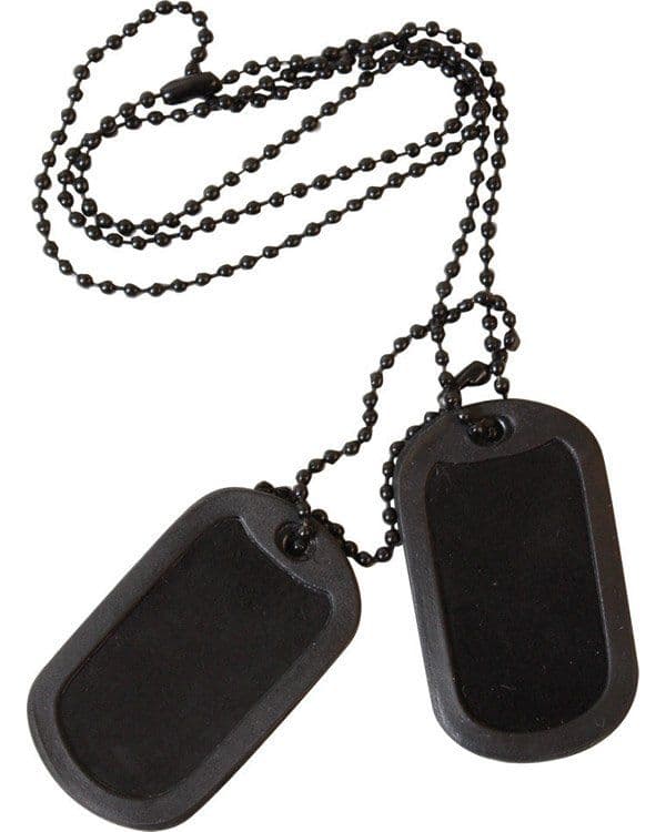 Kombat UK Military Style Dog Tags Necklace Silver