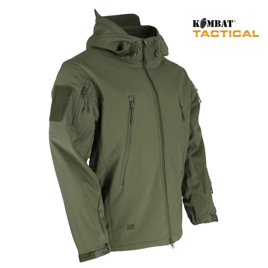 Kombat UK Patriot Tactical Soft Shell Jacket in Olive Green
