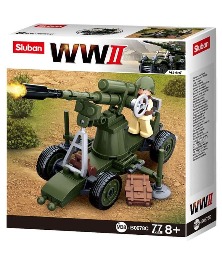 Kombat UK Sluban WWII Flak Gun Building Blocks Set - B0678C