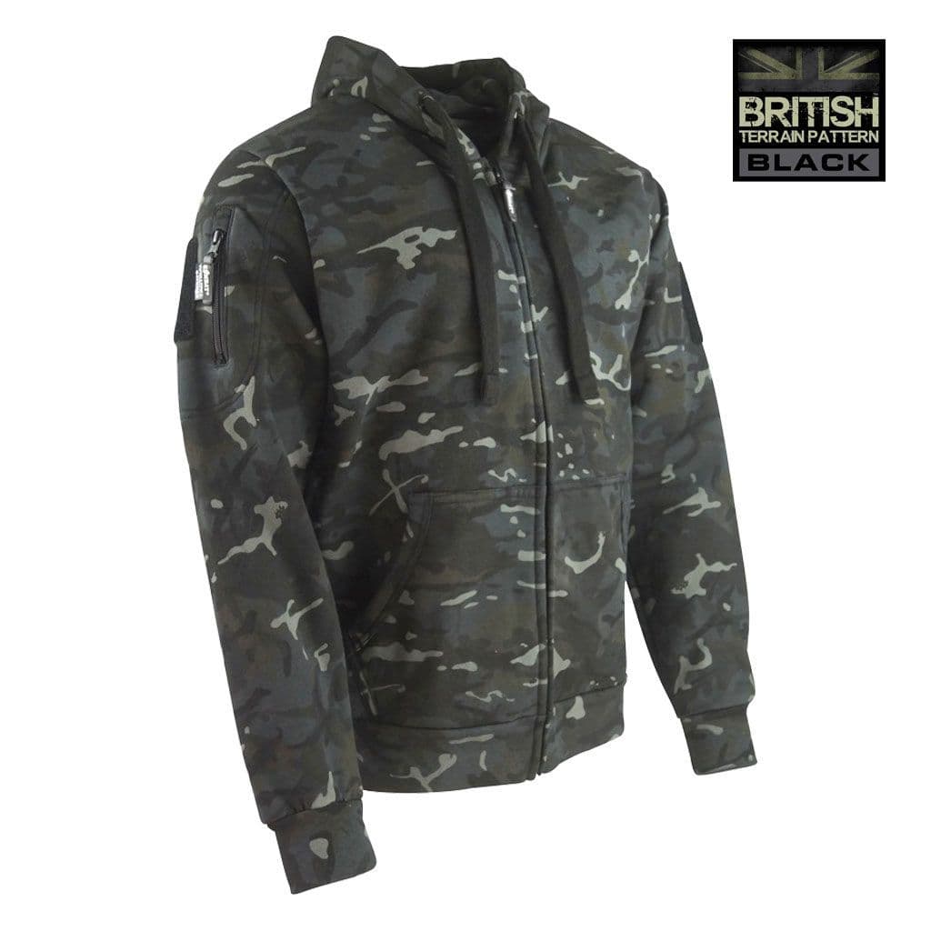 Kombat UK Spec-Ops Full Zip Hoodie in Black BTP Camo