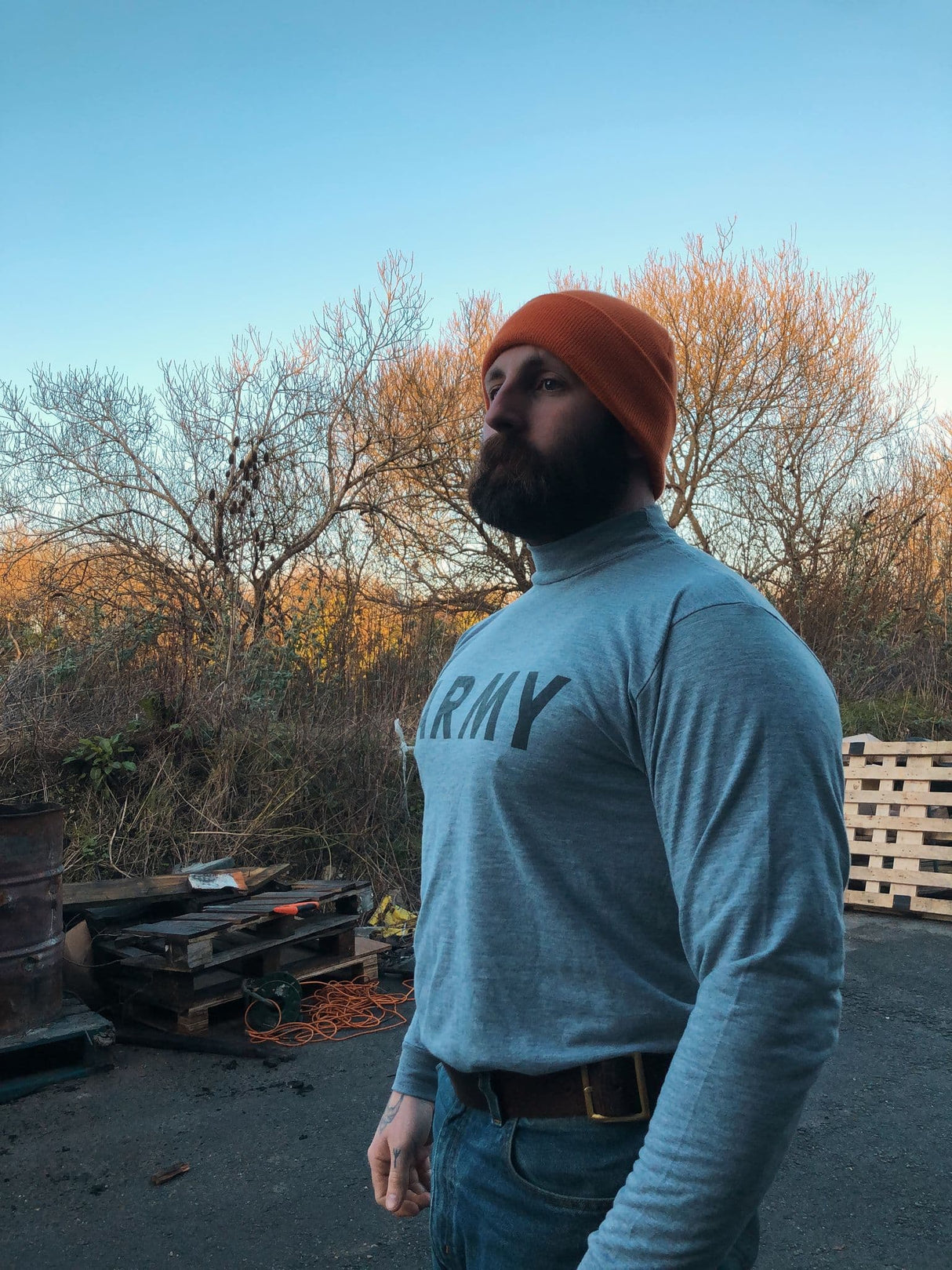 US Army Grey Long Sleeve Fitness T-Shirt