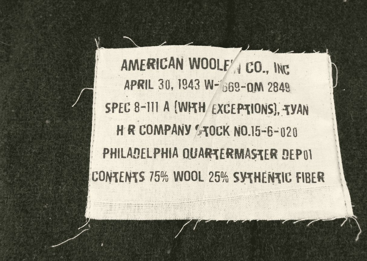 US Military Olive Wool Blanket - Brand New