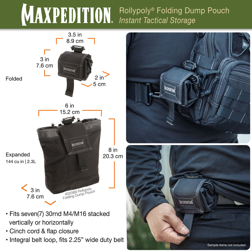 Maxpedition ROLLYPOLY Black Folding Dump Pouch