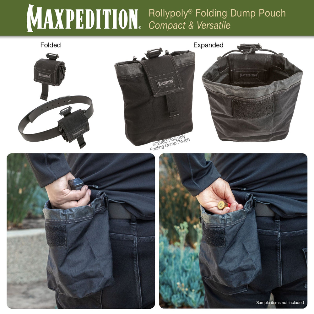 Maxpedition ROLLYPOLY Black Folding Dump Pouch