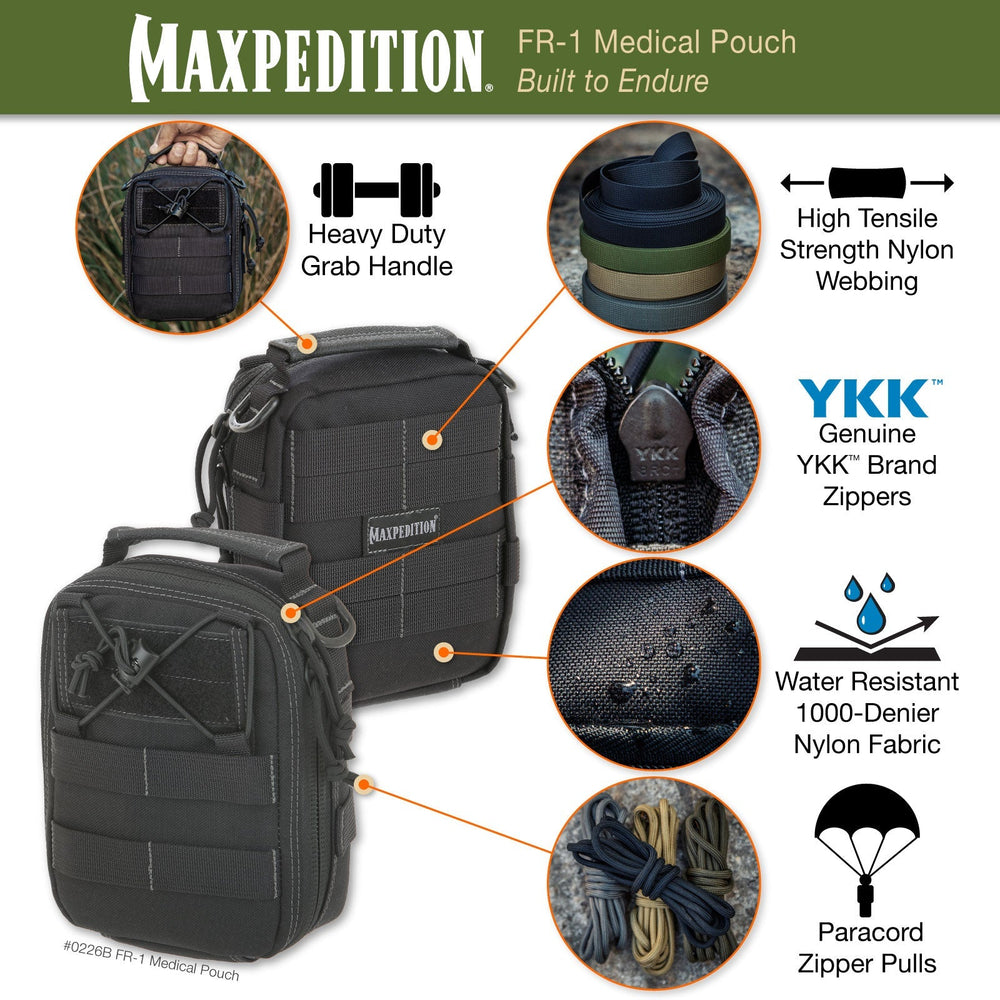 Maxpedition FR-1 Combat Black Medical Pouch