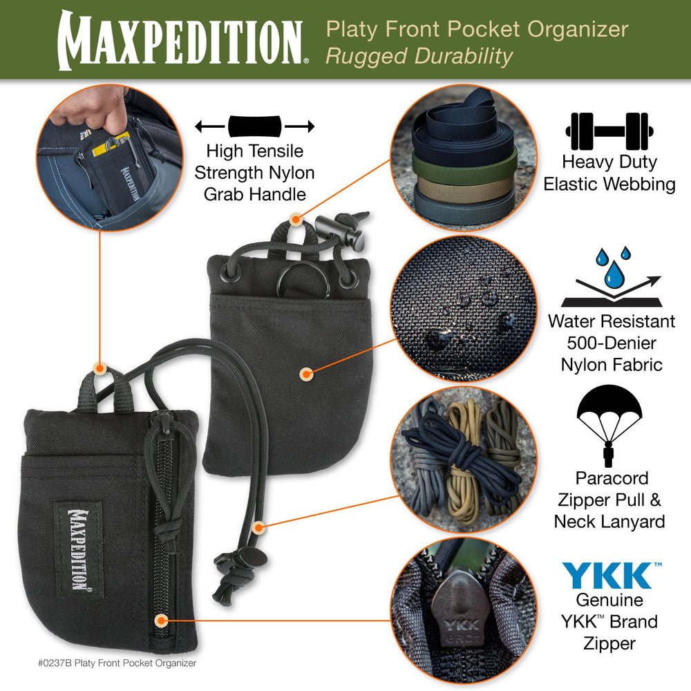 Maxpedition Platy Black Front Pocket Organiser