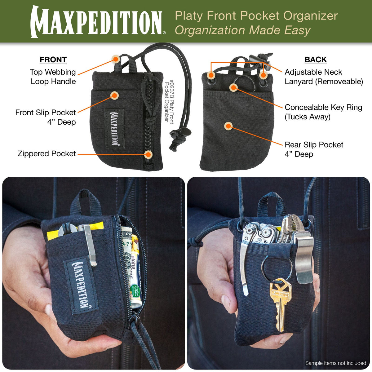 Maxpedition Platy Khaki Front Pocket Organiser