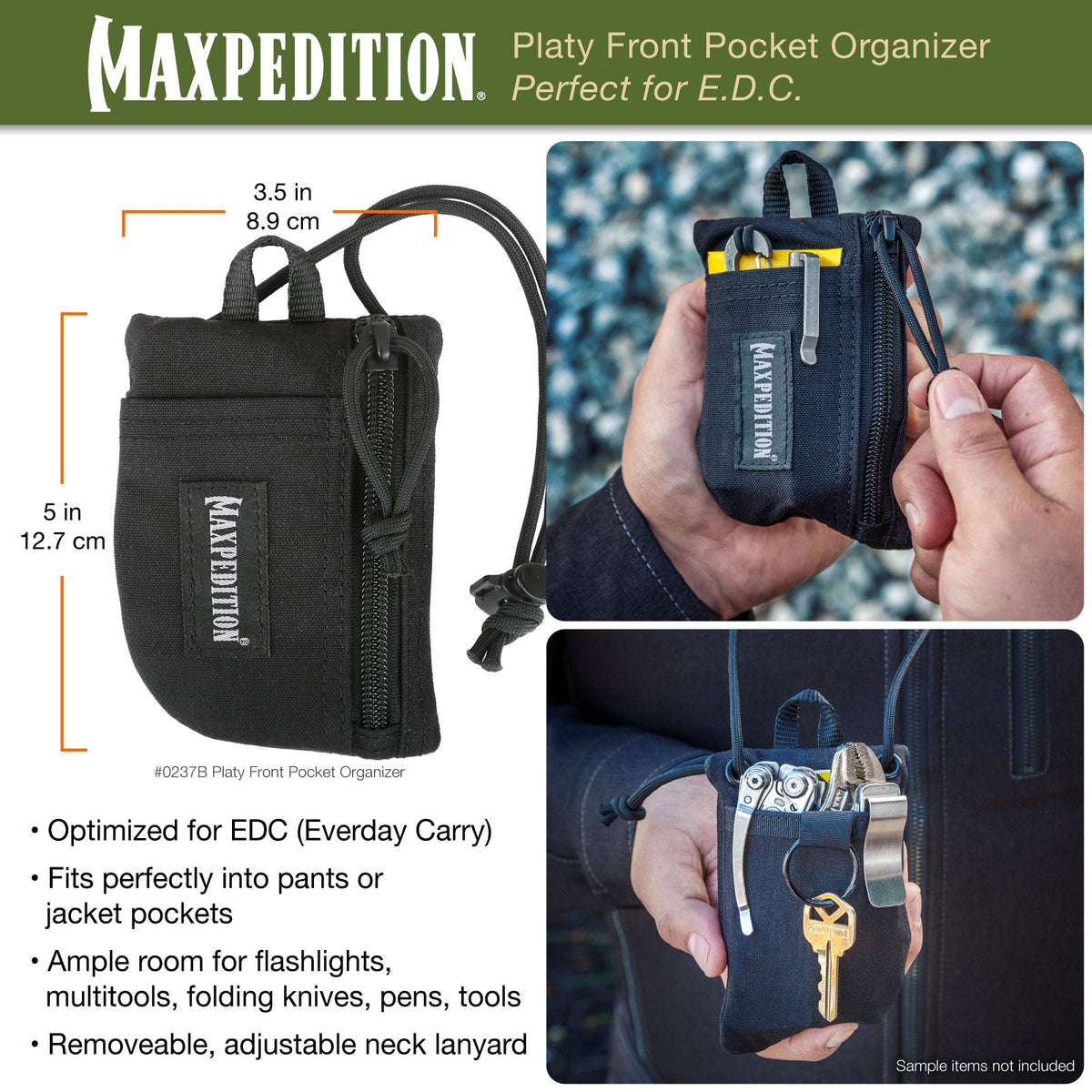 Maxpedition Platy Wolf Grey Front Pocket Organiser