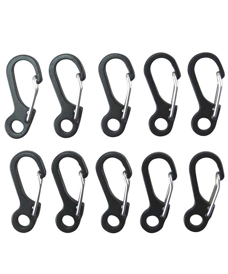 Kombat UK Paracord Carabiners Metal - 10 Pack - Black