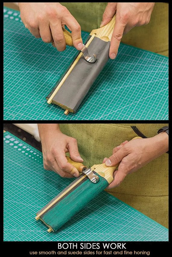 Beavercraft 12.5" Double Sided Leather Strop with Compound