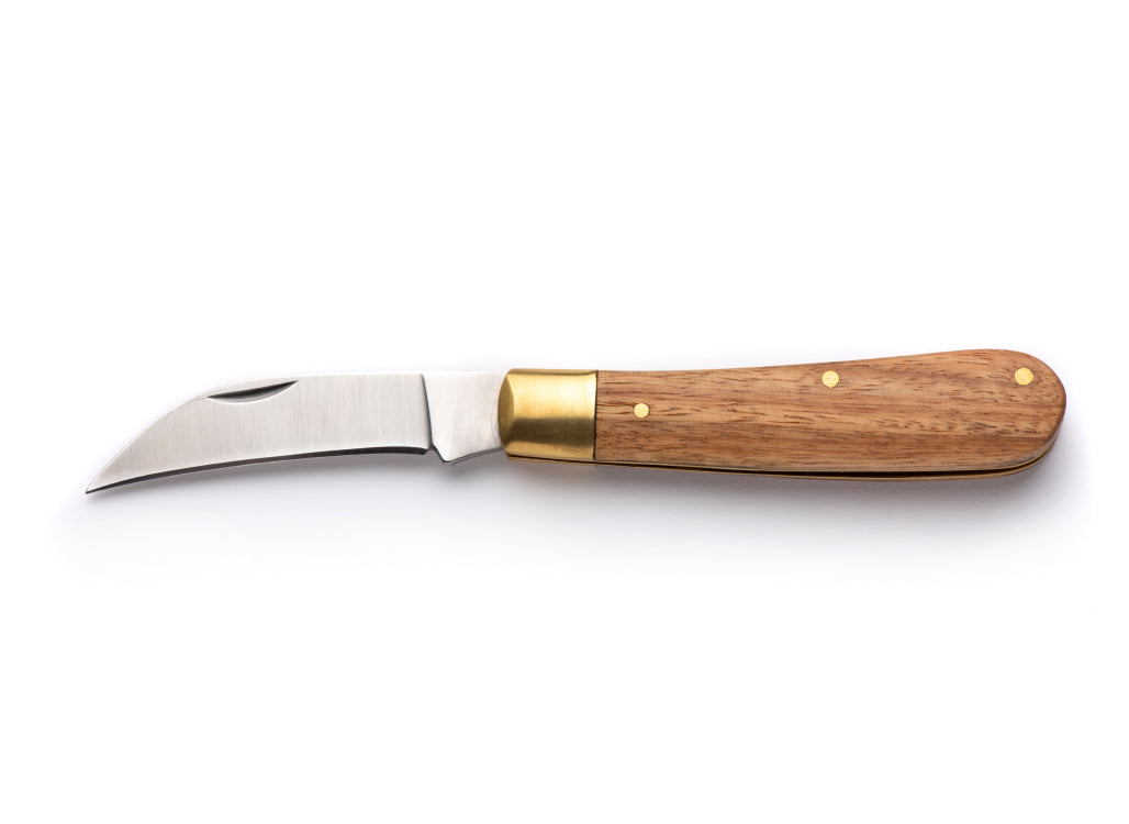 Whitby Stainless Steel Pruning Knife (2.5") - Wooden handle