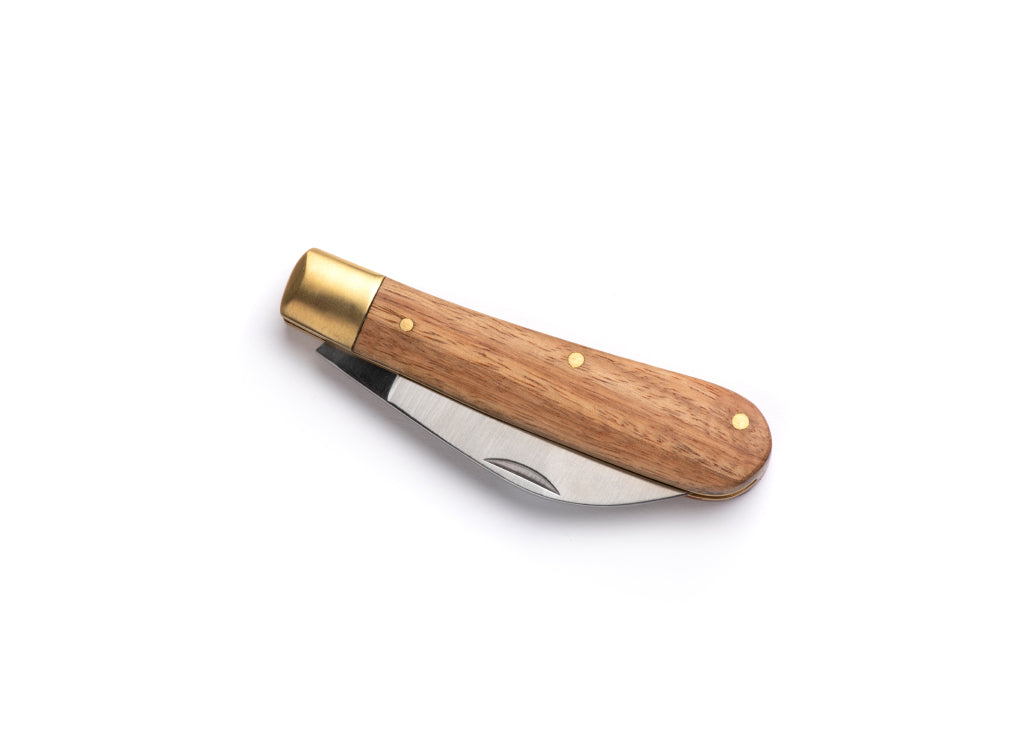 Whitby Stainless Steel Pruning Knife (2.5") - Wooden handle
