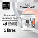 Chef's Premium Real Mayonnaise 5 Litre - Bulk Food Ration Storage