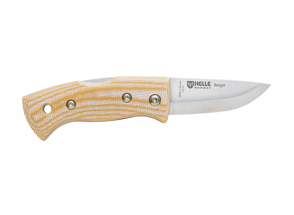 Helle Berget Folding Lock Knife - Mustard Jute