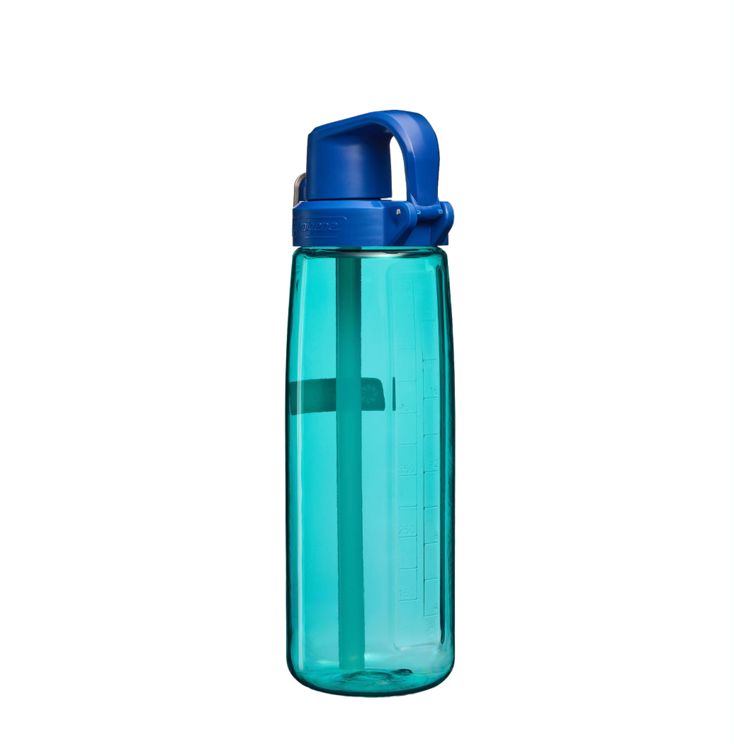 Nalgene Straw Bottle 700Ml Blue Aqua - Dark Blue Cap