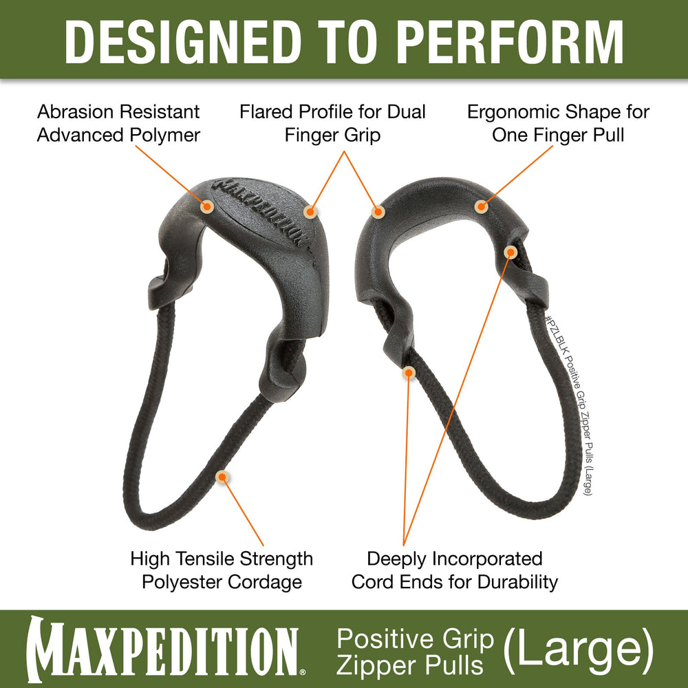 Maxpedition Large EMS PZL Positive Red Zipper Pulls Pack of 6