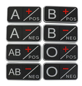 Kombat UK Tactical Blood Group Patch - Black - O+