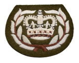 British Military Crown in Wreath Patch - White on Khaki