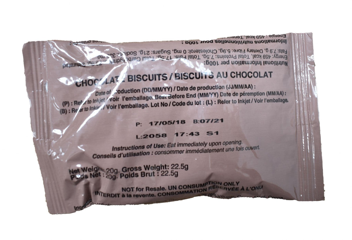 British Military Ration Pack Meal Pouch - Chocolate Biscuits