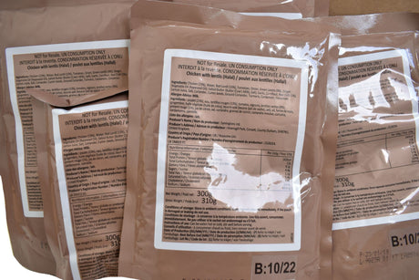 BULK BUY - British Army Ration Pack Meal Pouch - Chicken with Lentils x 24