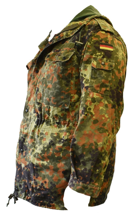 German Military Flecktarn Camouflage Parka With Hood
