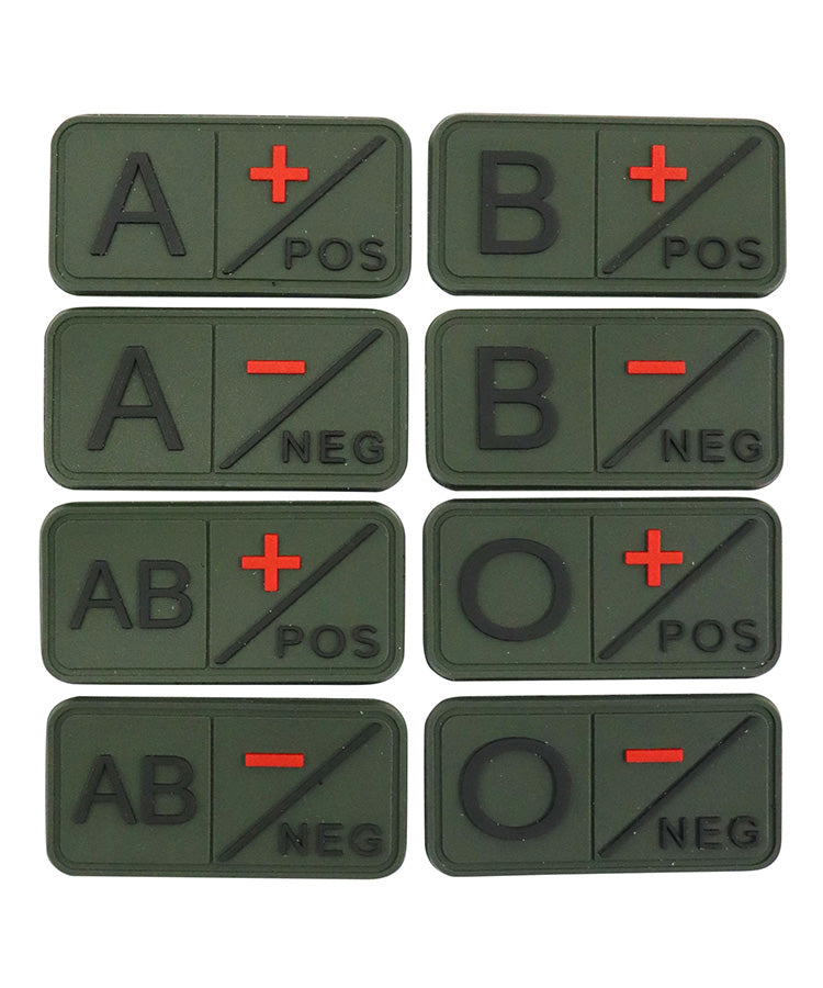 Kombat UK Tactical Blood Group Patch - Olive Green - O+