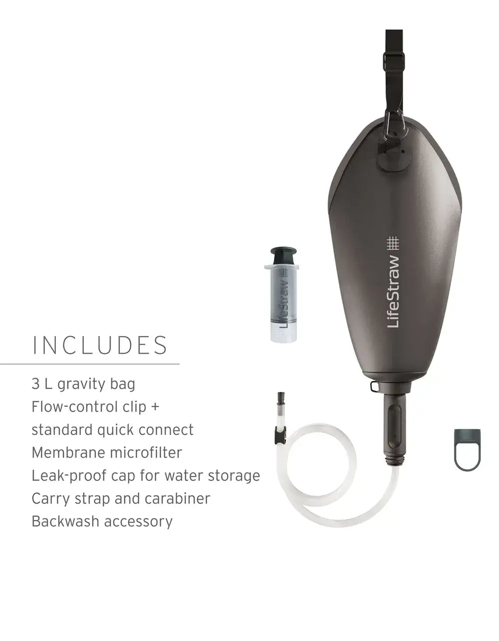 LifeStraw Peak Series 3L Gravity Filter System - Dark Grey