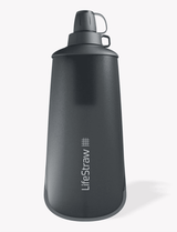 LifeStraw Peak Series Collapsible Squeeze 1L Bottle With Filter - Dark Grey