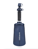 LifeStraw Peak Series Collapsible Squeeze 650ml Bottle With Filter - Dark Grey